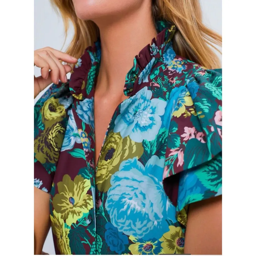 TUCKERNUCK Oxblood Verdant Floral Alice midi  Dress NEW - Image 8