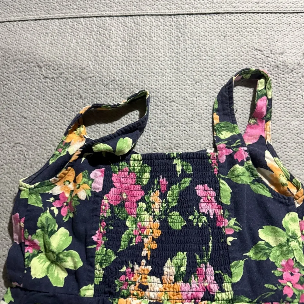 Old Navy Corset Fit & Flare Linen Blend Floral Sleeveless MIDI Length Dress S - Image 6