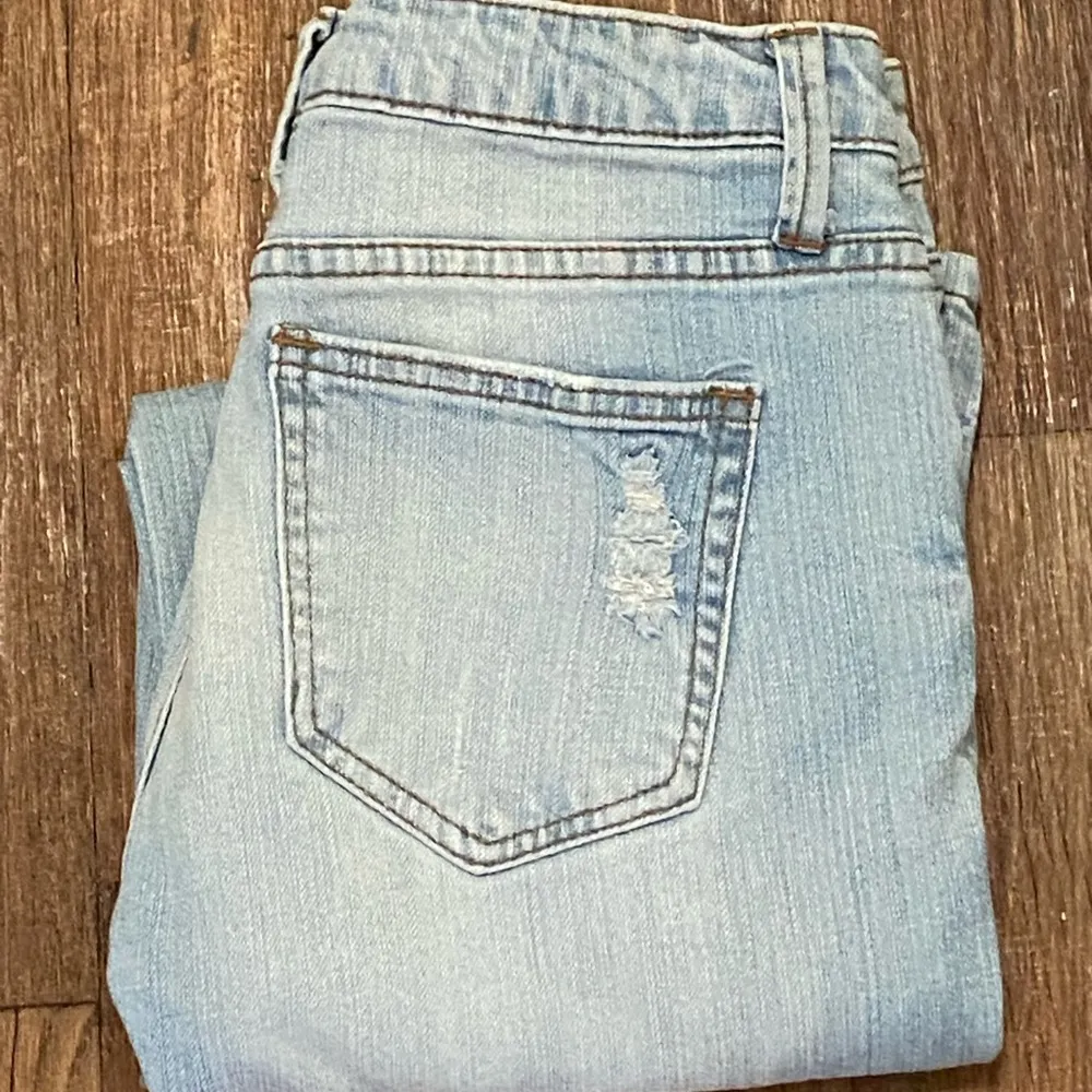 Womens Papaya Jeans 9 Light Blue Wash Boyfriend Mid Rise Distressed  30x27 30” - Image 9