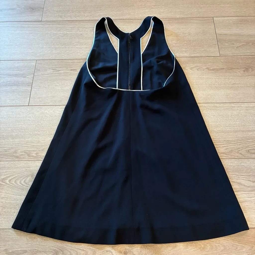 Alice + Olivia Halle Dress Black Off White Trapeze Mini Dress Size S - Image 4