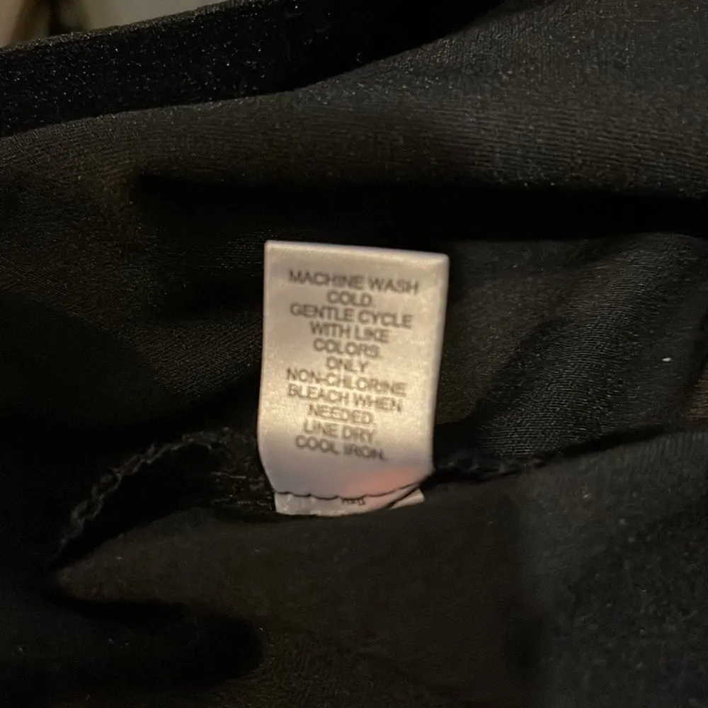 Versona Contemporary Black Faux Leather Sparkle Leggings Size 12 - Image 16