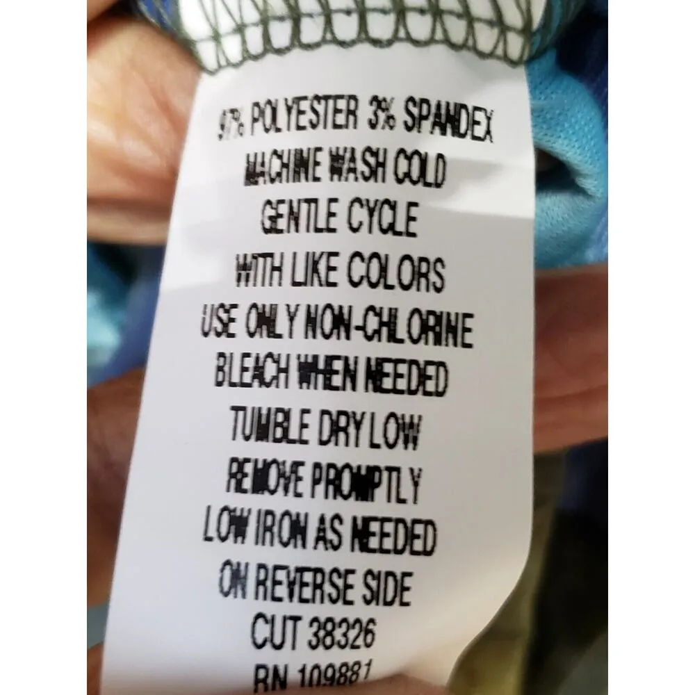 Sunny Leigh Women's Multicolor Polyester V-Neck Short Sleeve Knee Length Dress L - Image 10