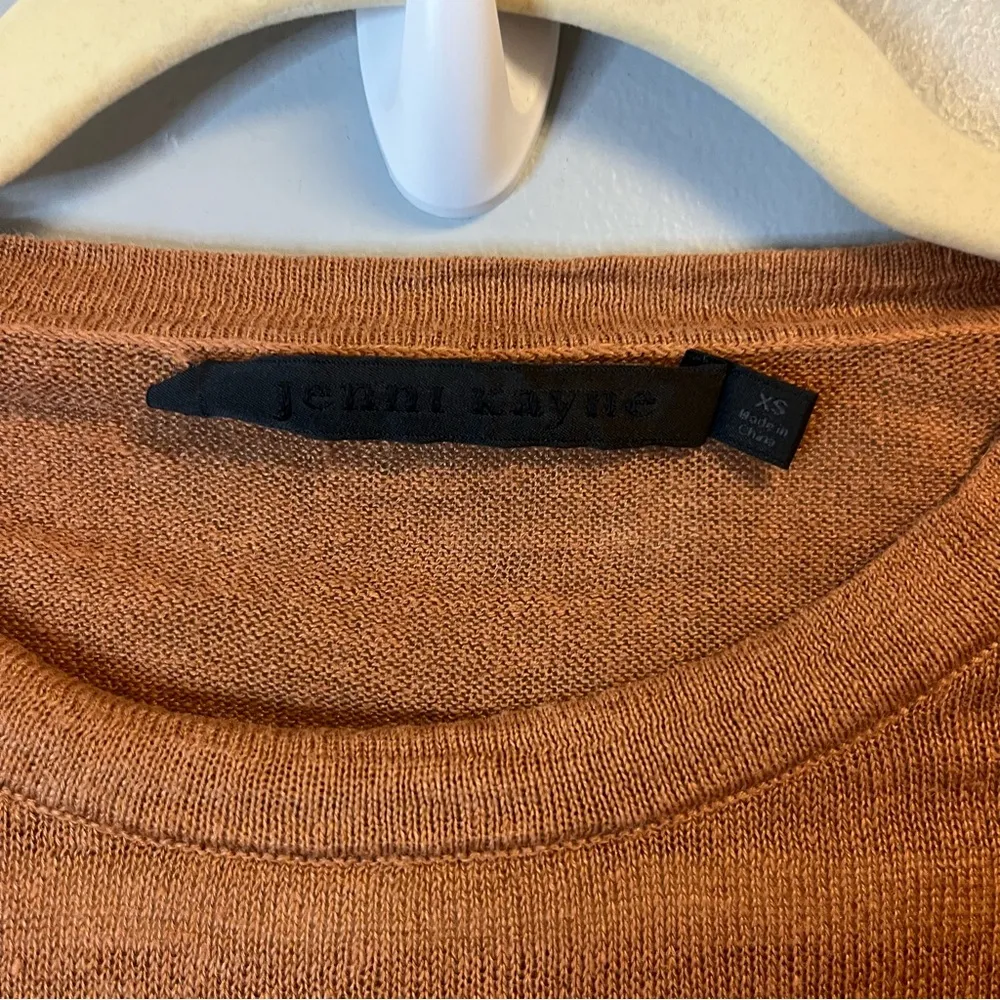 Jenni Kayne Tee Rust Orange 100% Linen Summer Tee Sz XS EUC - Image 2