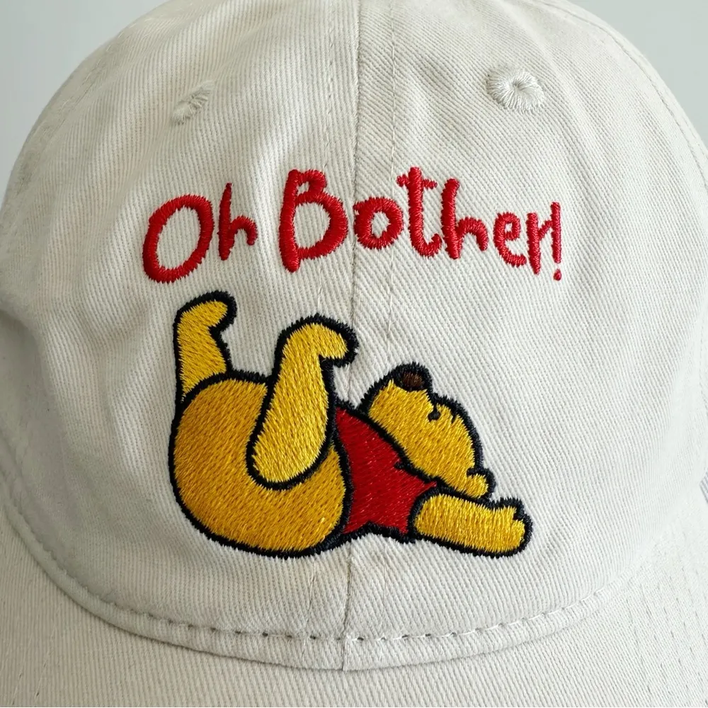Disney Winnie the Pooh Embroidered Dad Hat Womens Cap Oh Bother Beige Fun Gift - Image 3