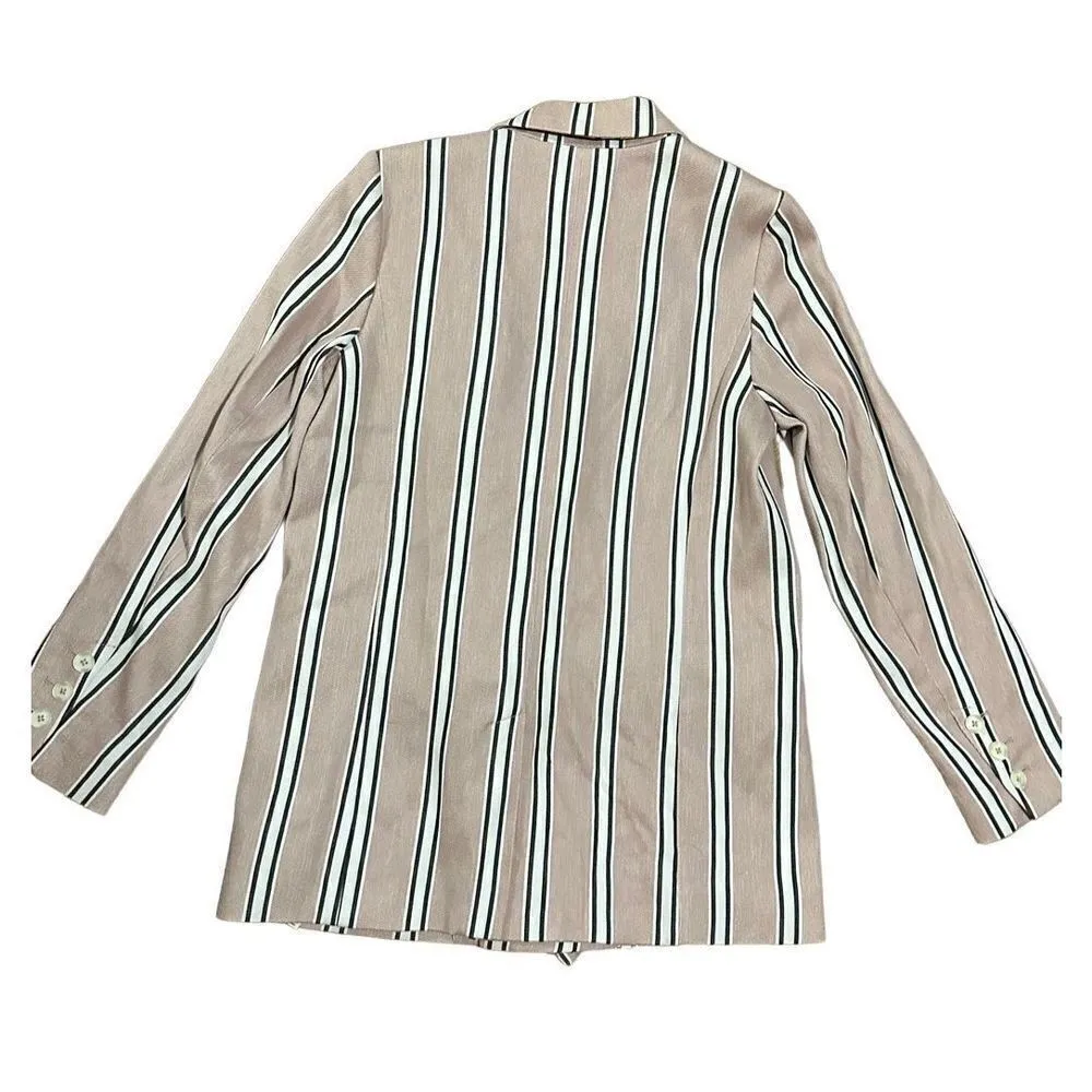 Free People Uptown Girl Blazer sz small soft pink combo - Image 6