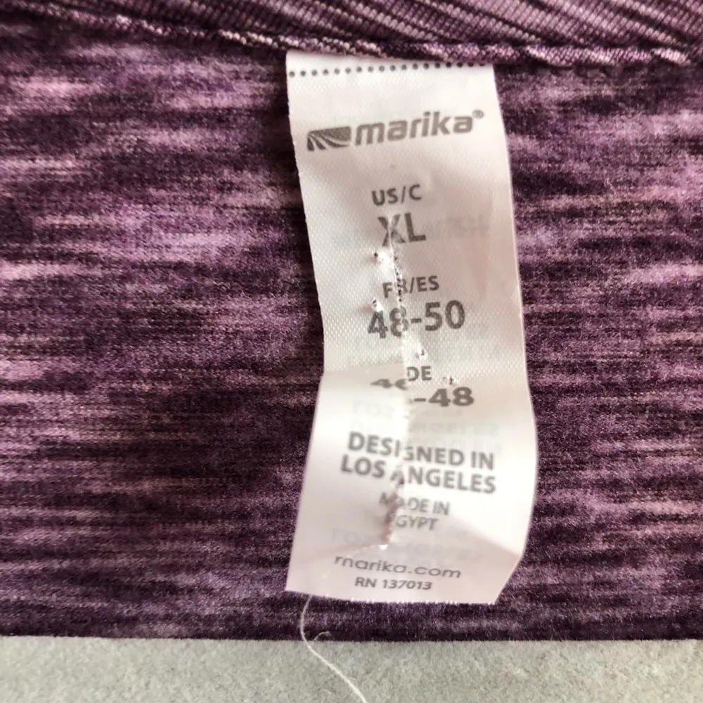Marika Sweatshirt Side Zip Purple Space Dye Top Sz XL EUC Winter Workout Piece - Image 9