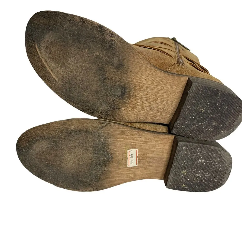 Breckelles Ankle Boots 6 Brown Side Zip Low Heel Buckle Details - Image 7