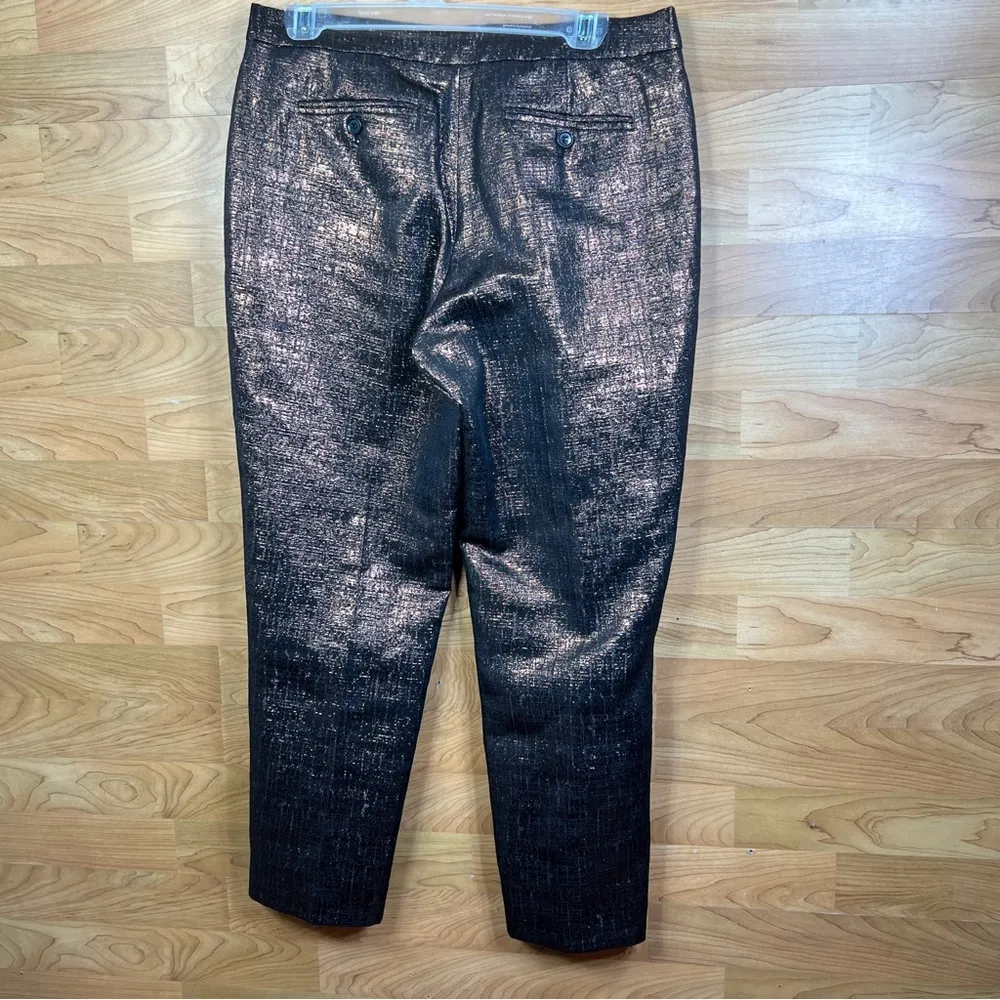 Pure Collection Size 6 Cropped Bronzed Lined Pants W/Front and Back Pock… - Image 2