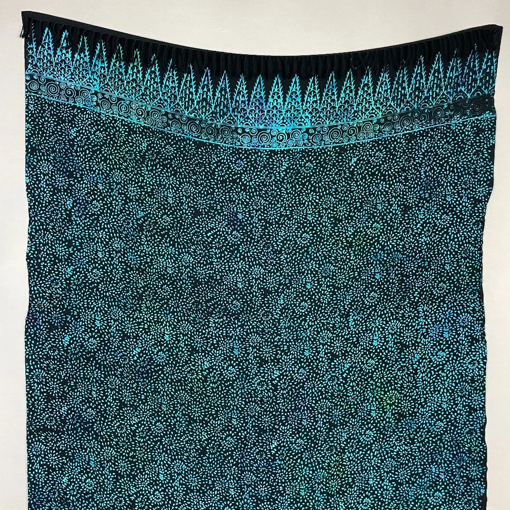 Sarong Batik Pattern Fringe Blue Black Colorful Skirt Dress Teardrop Dots Women‎ Size undefined - Image 3