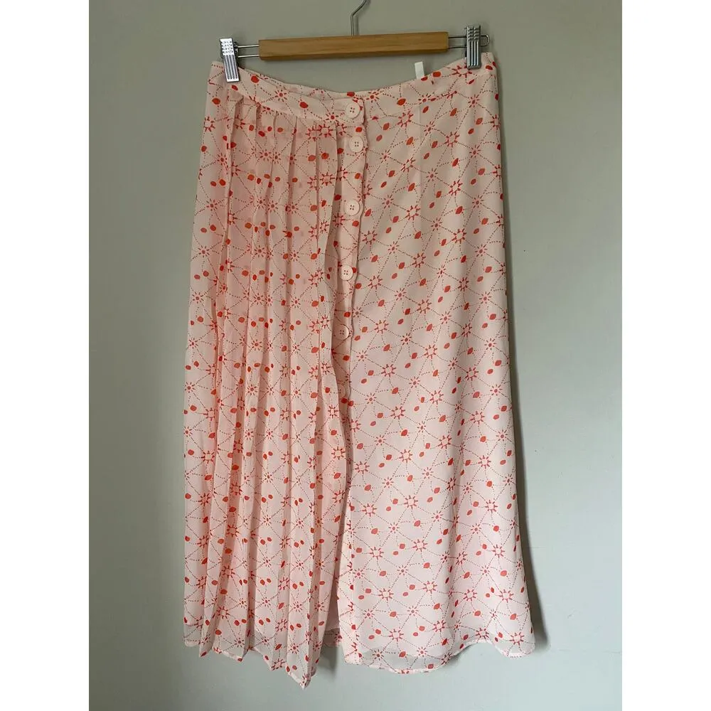 Avec Les Filles Constellation Pleated Sheer Fully Lined Skirt Women's sz. 6 - Image 2