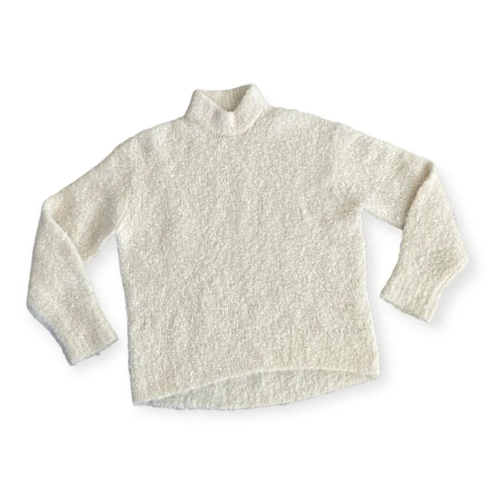 Madewell Womens Cream Colored Wool-Alpaca Blend Bouclé-Knit Oversized Sw… - Image 3