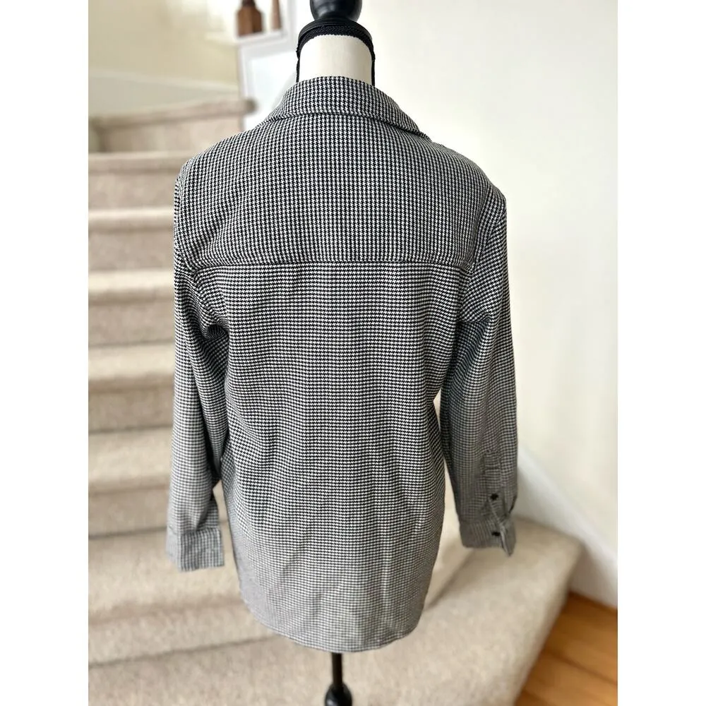 Abercrombie & Fitch Soft AF Black & White Houndstooth Oversize Button Up - Image 2