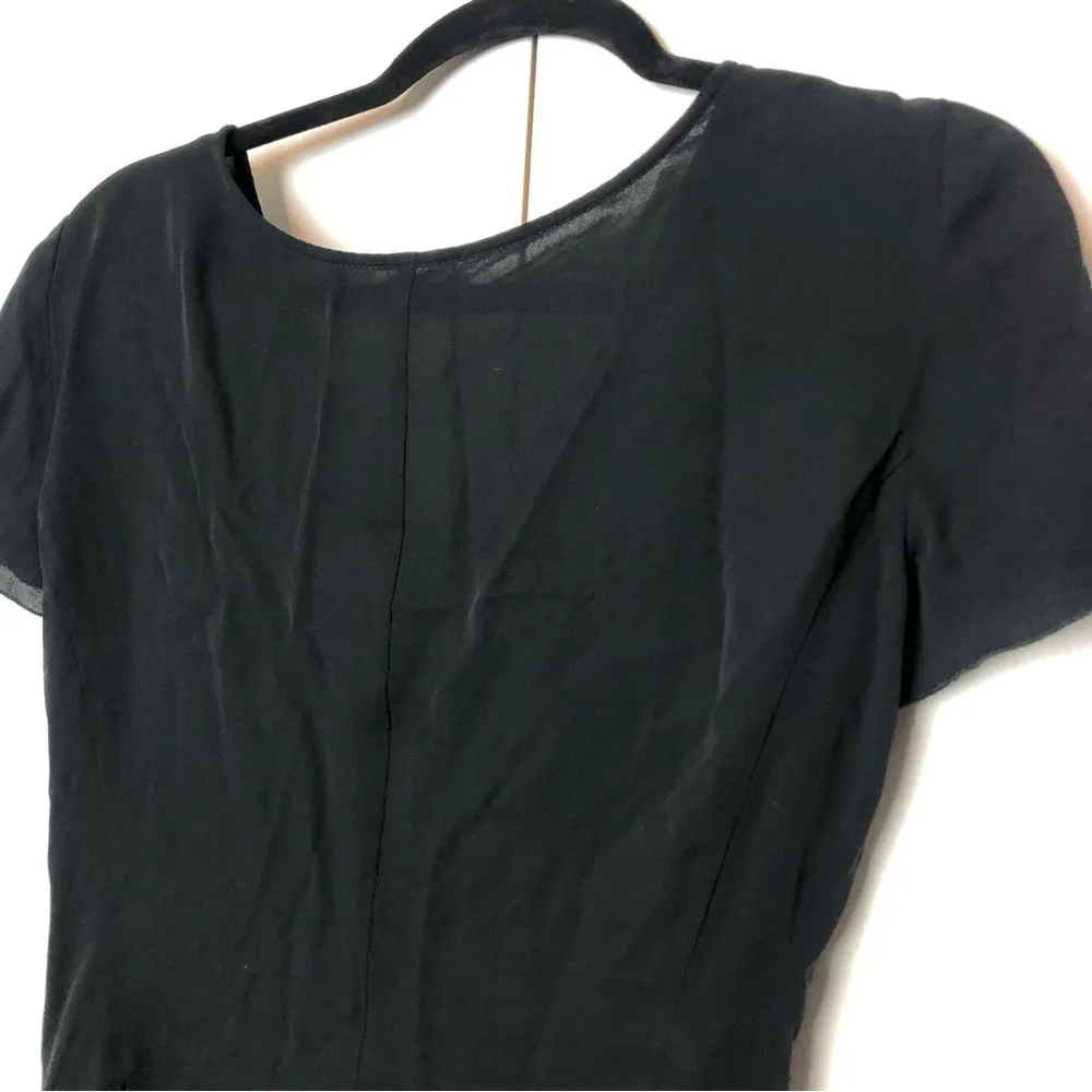 Armani Collezioni V Neck Blouse Short Sleeve Black - Image 8