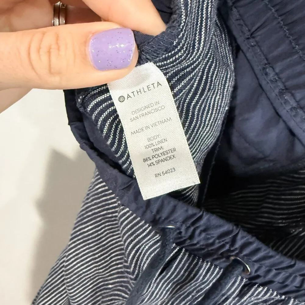 Athleta Bali Linen Stripe Pants | Size 10T | EUC - Image 5