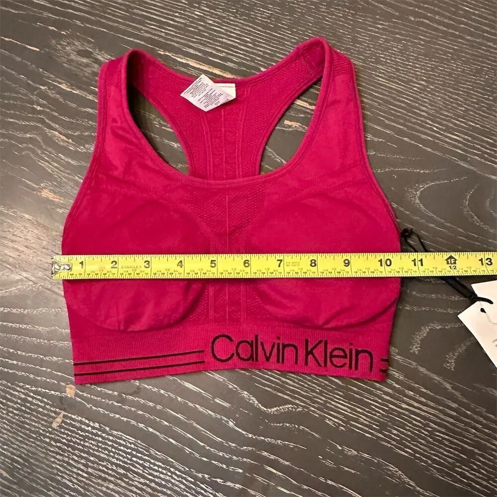 Calvin Klein Performance Women's Red Racerback Sports Bra XS Medium Impact - Image 7