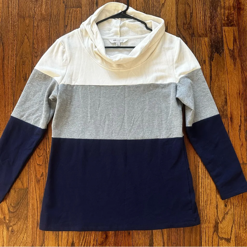 Colorblock Cowl Neck Sweater small - Image 2