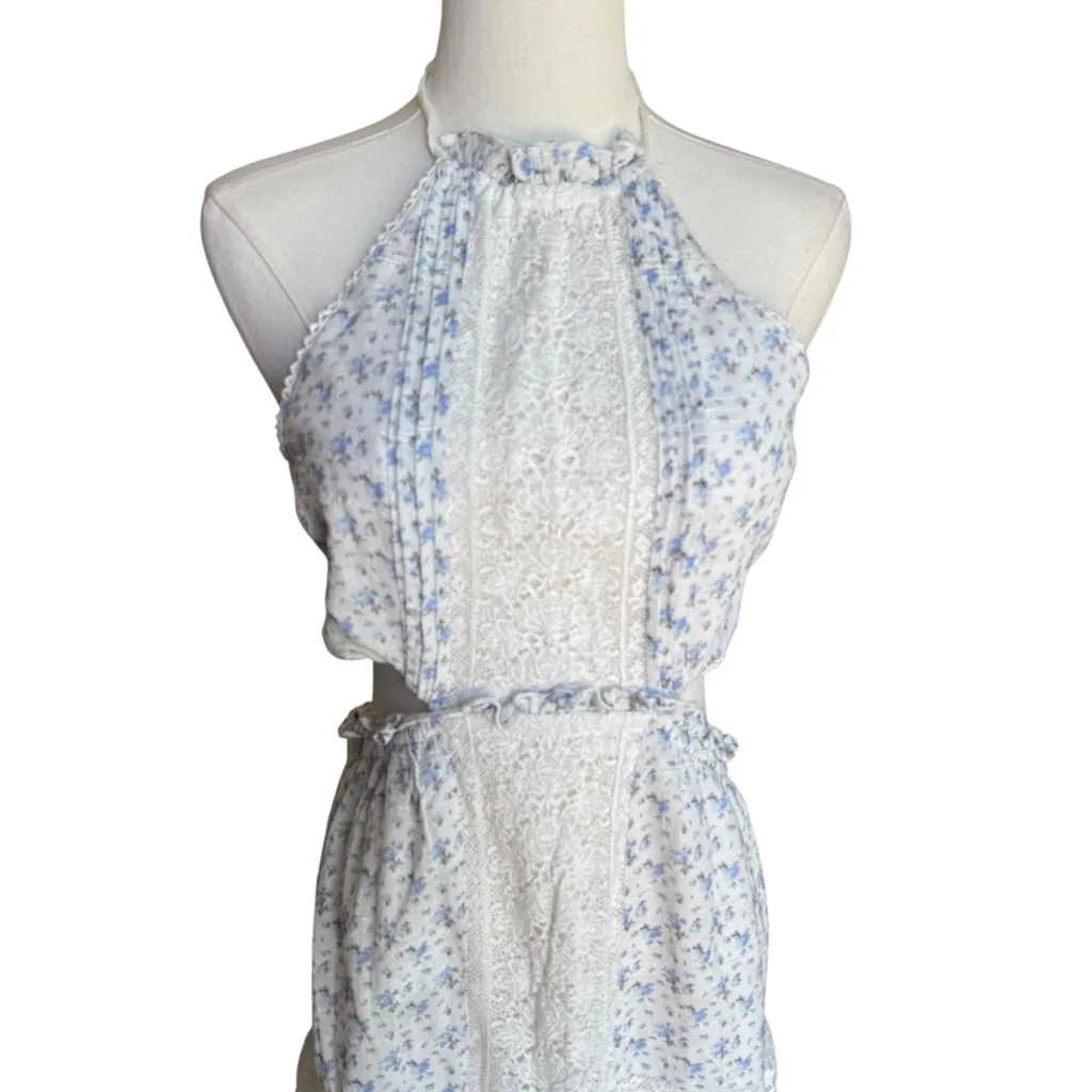 LoveShackFancy - NWT Kesia Dress Calm Waters Blue White Lace Mini Sz M - Image 3