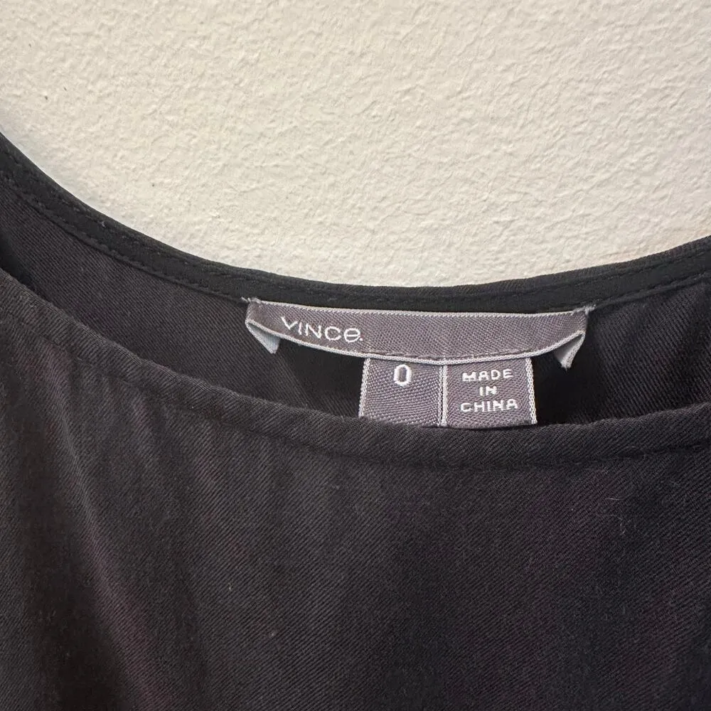 Vince Black Jumpsuit sz 0 Sleeveless Jumpsuit Drawstring Waist Relaxed Fit - Image 5