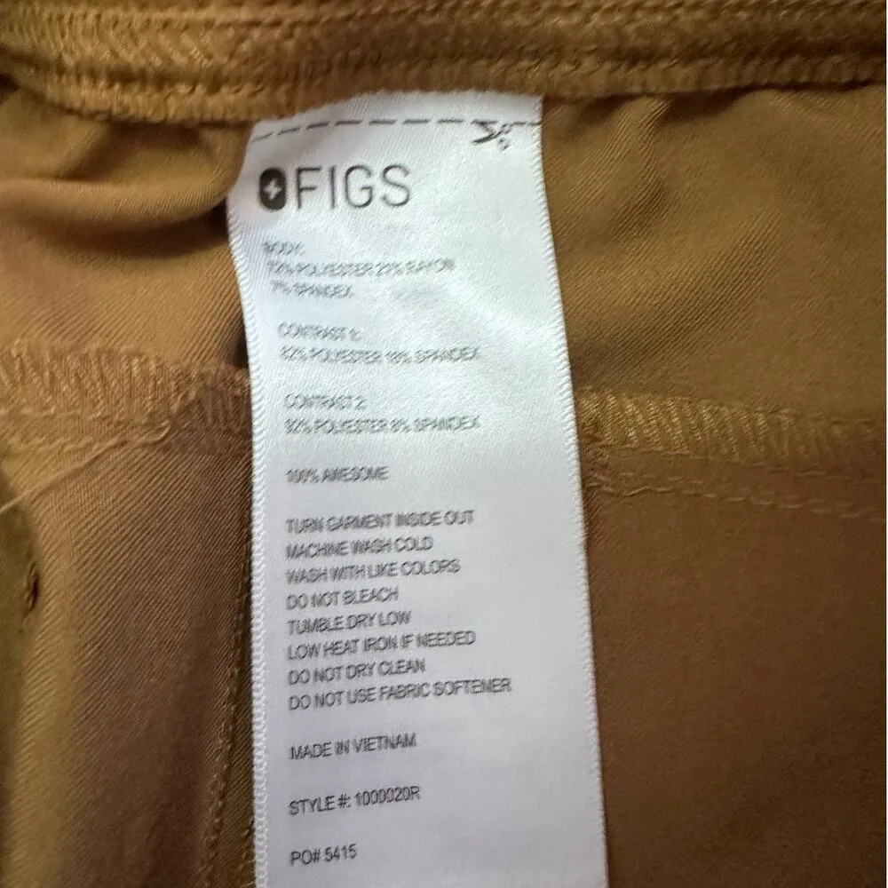 FIGS  Earth High Waisted Isabel Wide Leg Scrub Pants Size Medium - Image 3