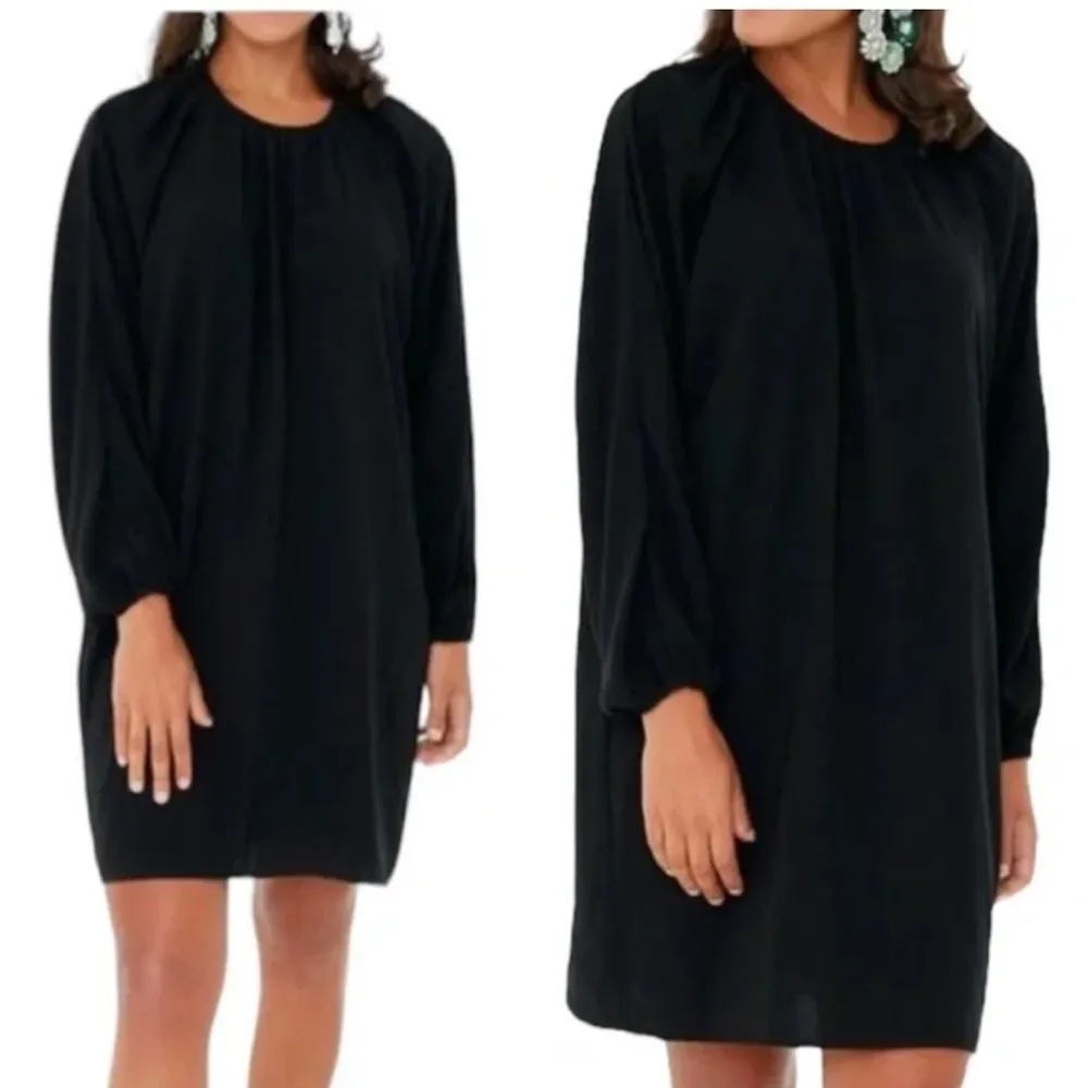 Elegant Black Dress XS Oversized Dolman Sleeves with Pockets Casual - Image 2
