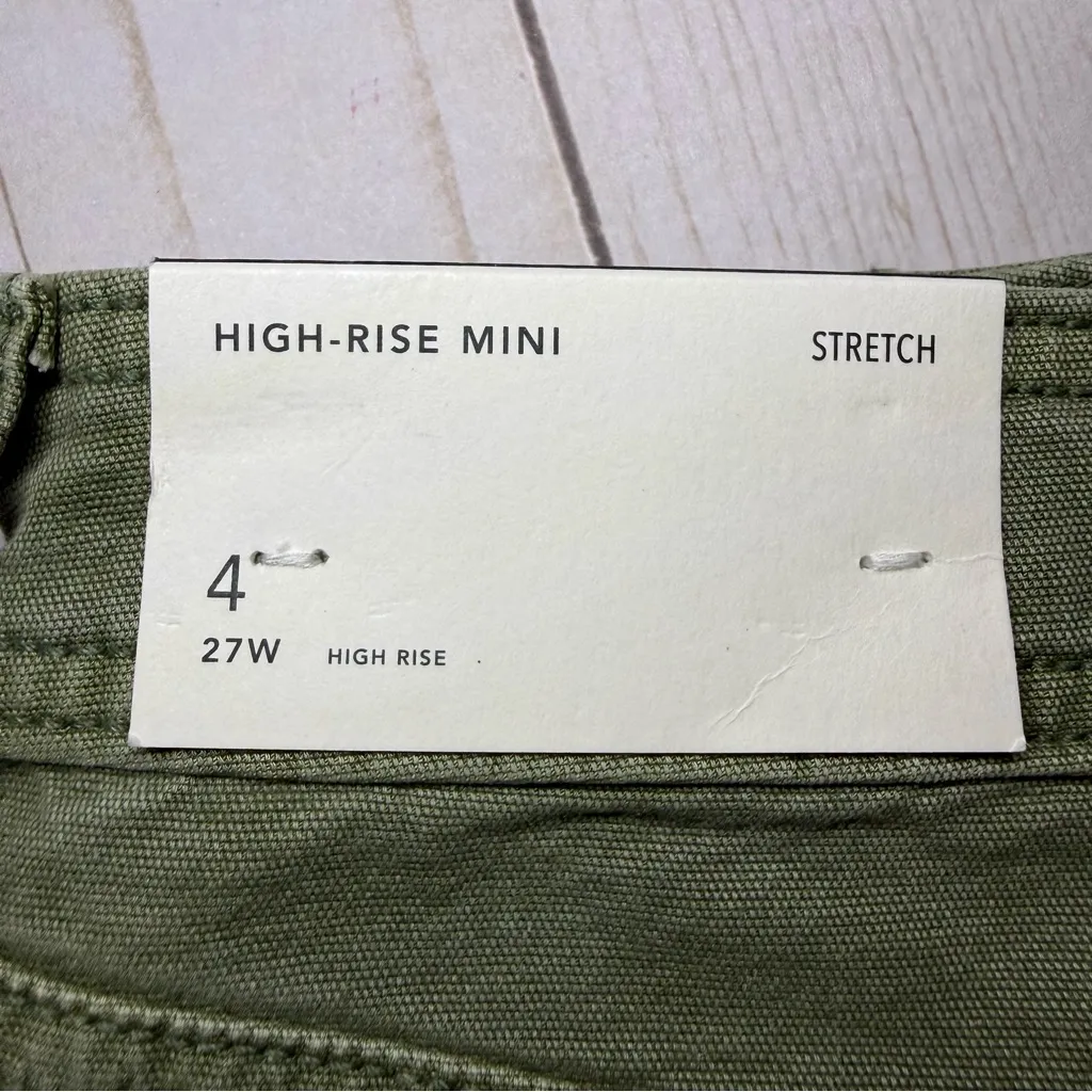 American Eagle Outfitters Sage Green High-Rise Mini Skirt - Image 4