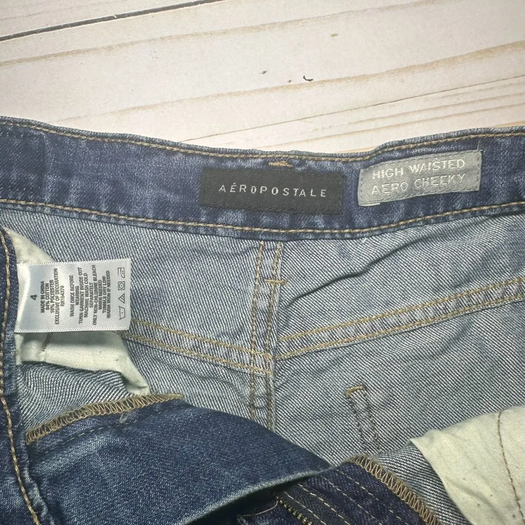 Aeropostale High Waisted Aero Cheeky Jean Shorts - Image 3