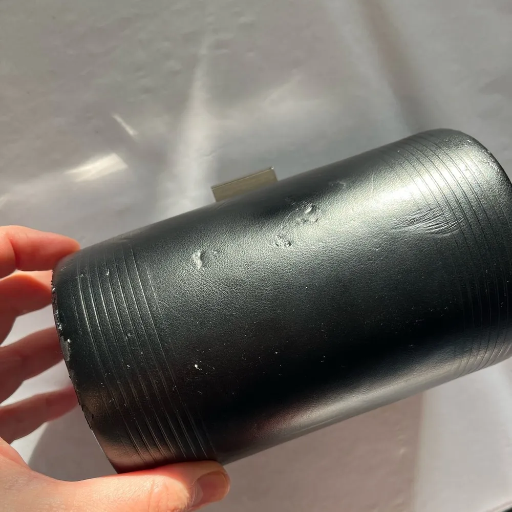 Jean Paul Gaultier black cylinder cross body bag faux leather used - Image 5