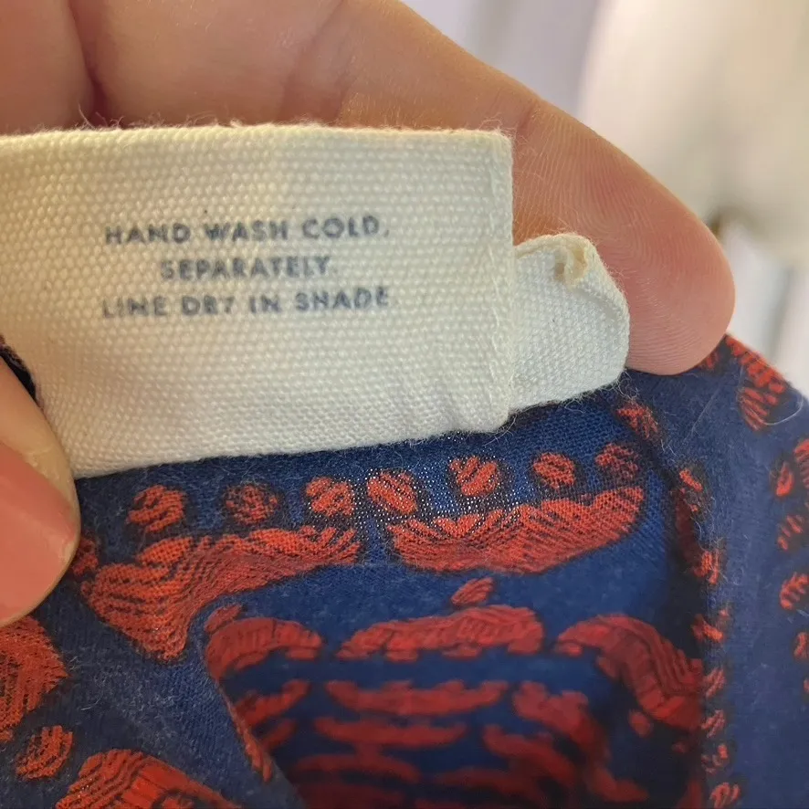 Mata Traders Women's Blue and Orange Print Dress Size S Cotton Pockets Boho - Image 12