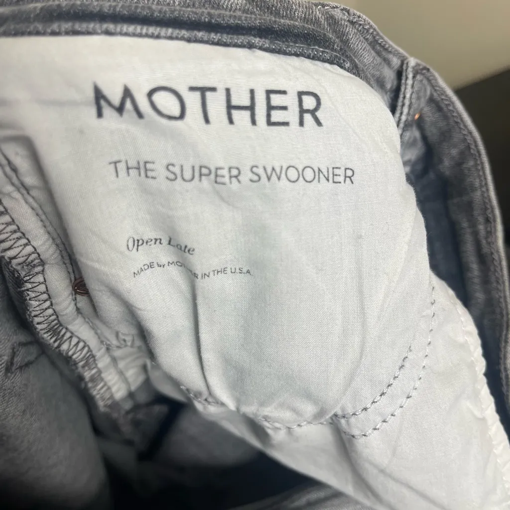 Mother Denim Super Swooner size 25 open Late Gray - Image 6