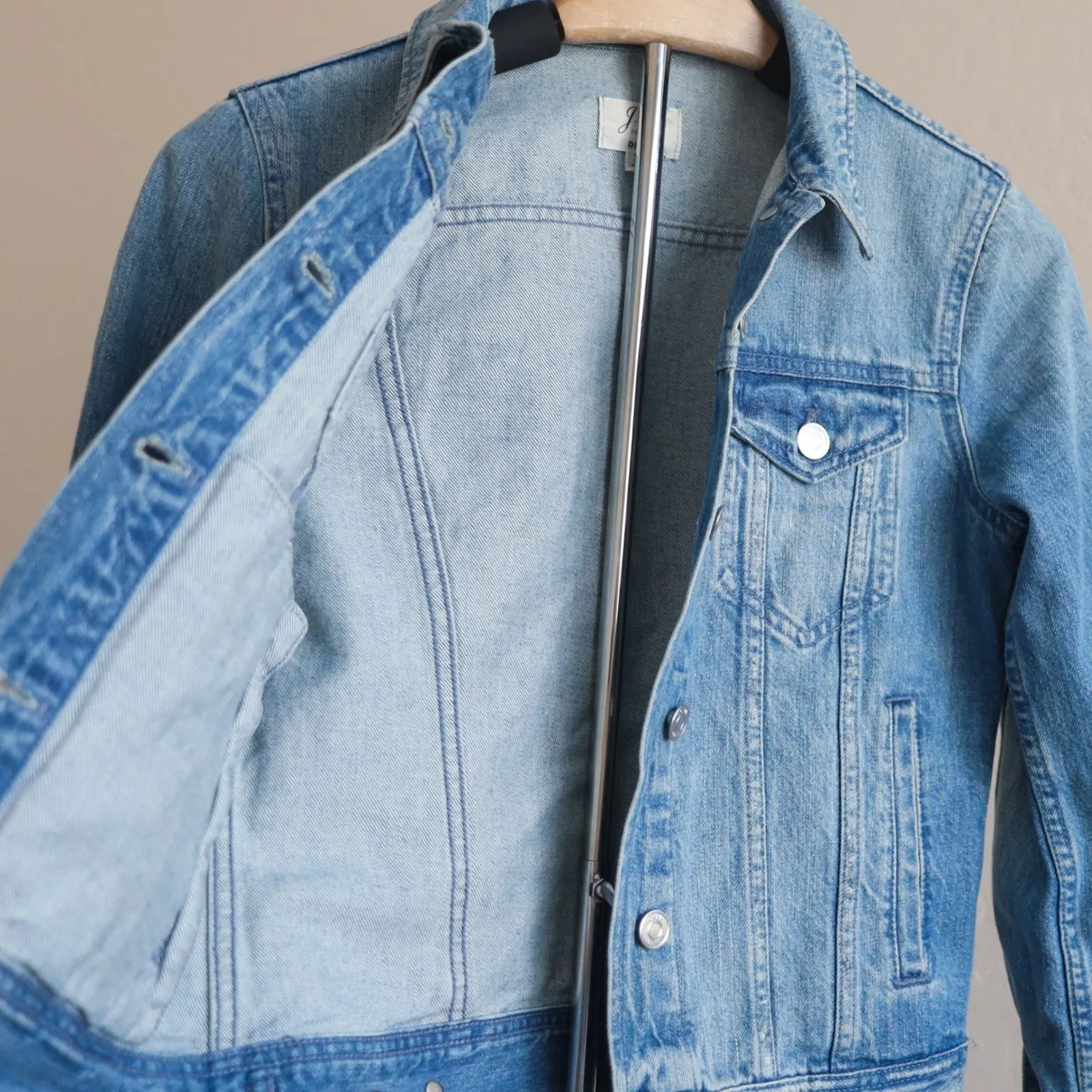 J. Crew Denim Jacket Classic Jean Jacket Button Front Light Wash Bianca XXS‎ - Image 5