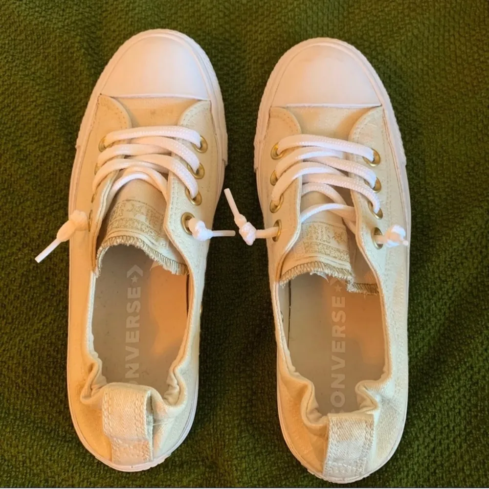 CONVERSE All-Star Cream Off-White Slip On Lace Sneakers 6 - Image 3