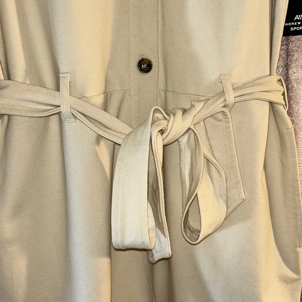 NWT Andrew Marc Size XL Beige Belted Romper - Image 3