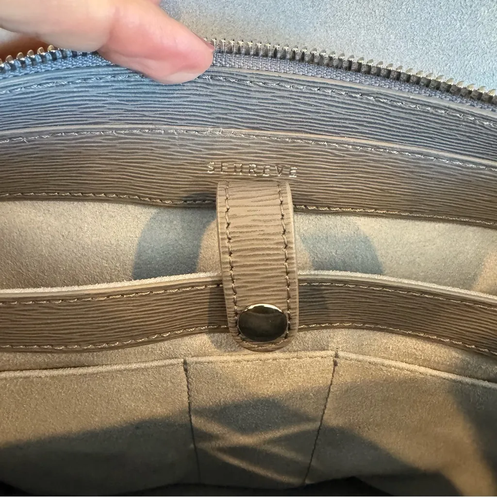 Senreve Mini Maestra Bag Storm Grey Leather Convertible Backpack Tote Gray - Image 8