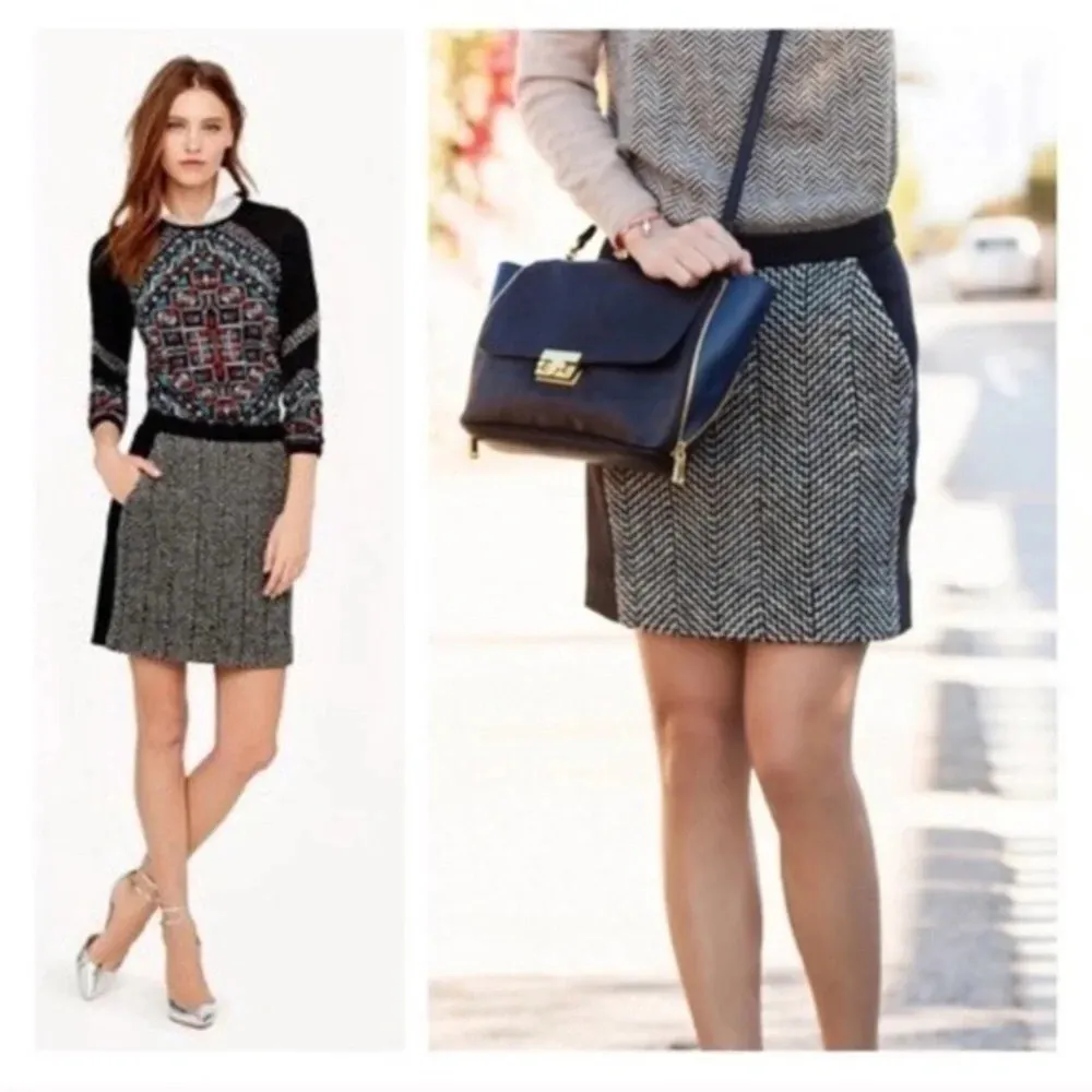 J. Crew • Chevron Wool Postage Stamp Mini Skirt - Image 8