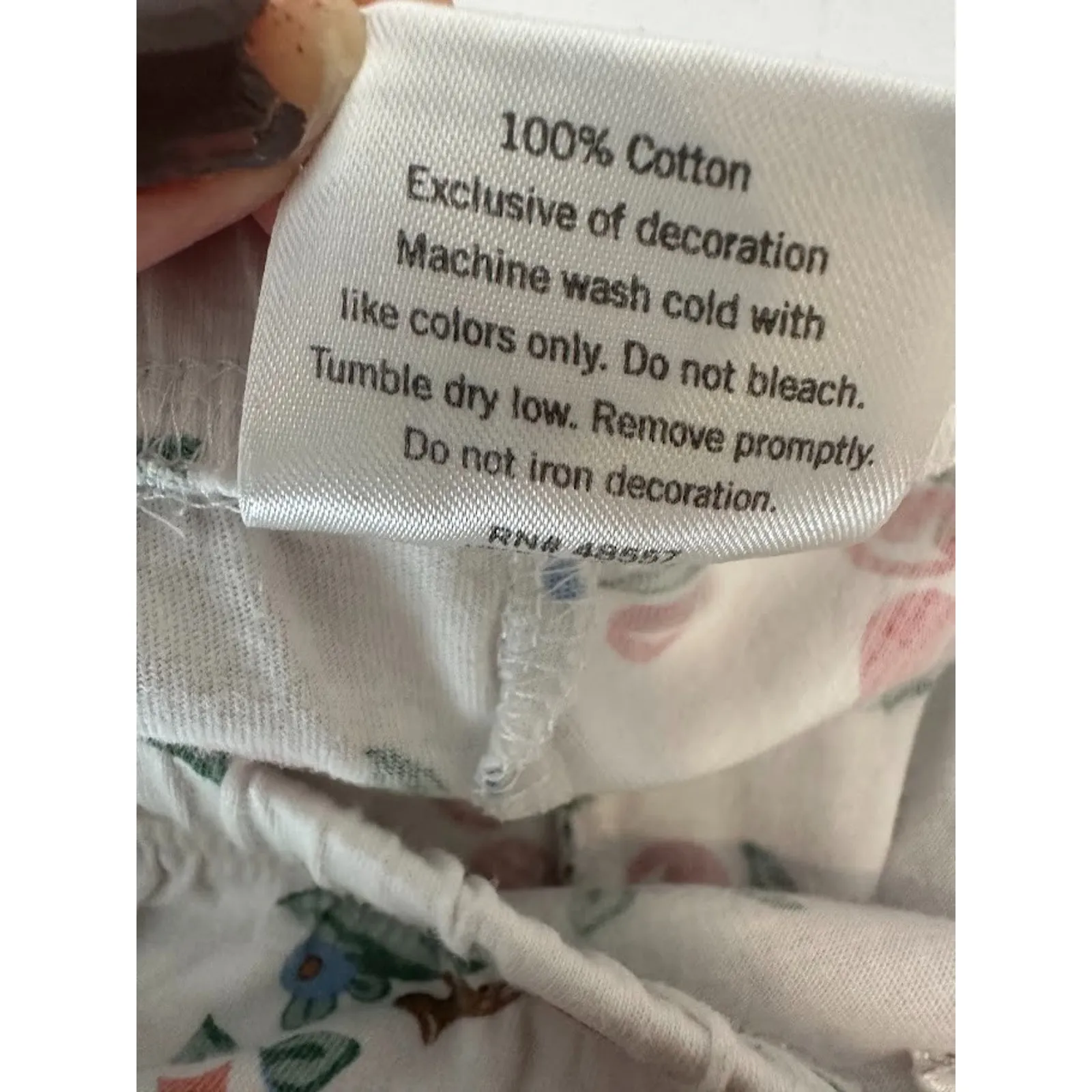 Vtg Mary Engelbreit Red Cherry Pajama Set Eyelet Lace Gingham Plaid Large 2 Pc White - Image 14