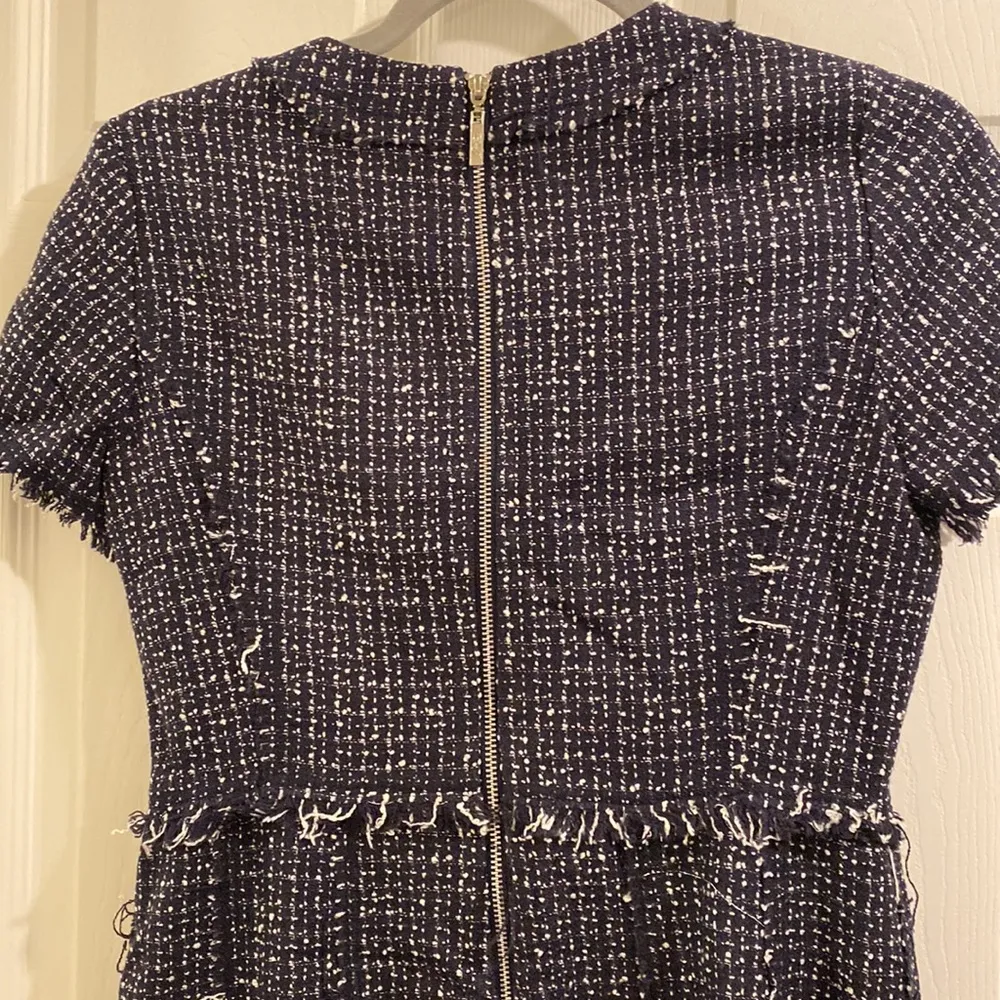 Eliza J Navy Tweed Fit and Flare Dress - Image 6