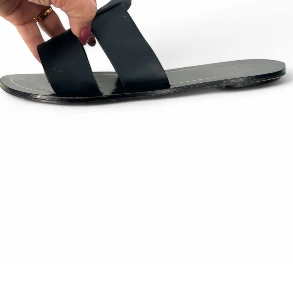 J Crew | 9 | Cyprus Sandals with Interlocking Straps Leather Flats Slip On Slide - Image 4