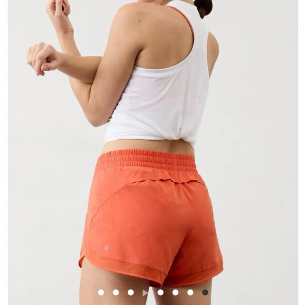 Athleta Mesh Racer Run Mid Rise 4 Short 3X Women’s Blood Orange - Image 5