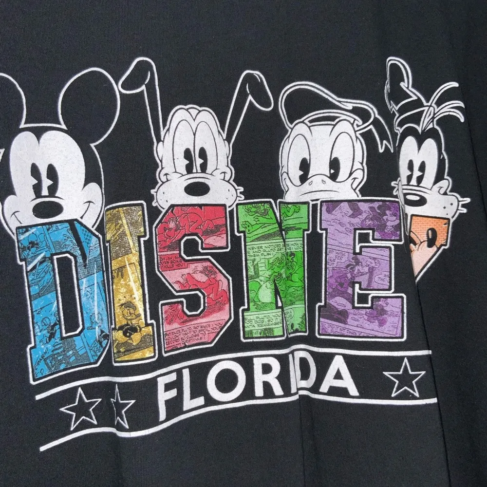 Disney Florida Cotton Black Crewneck Short Sleeve Unisex Tee Shirt XL - Image 3