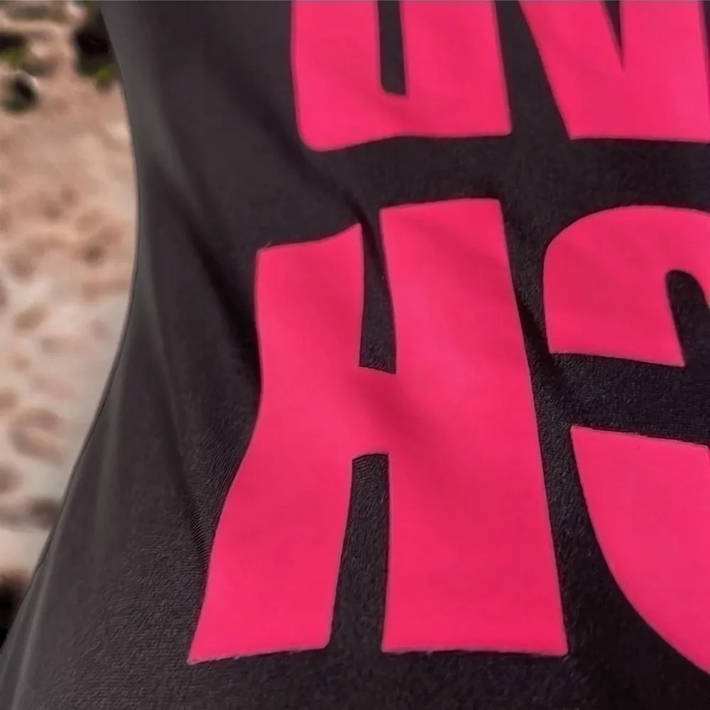 Beach Squad One Piece Black with Hot Pink Letters Women’s Size Large - Image 6