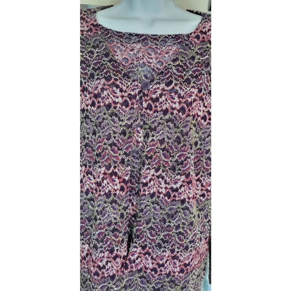 Fashion Bug multi-tone sheer lace top with faux button up jacket sz S/M - Image 5