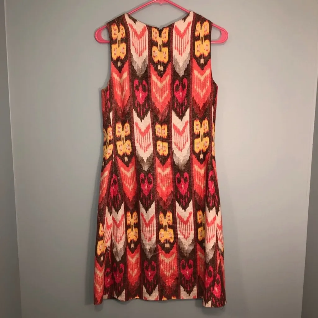Tory Burch pink and Orange Patterned sheath Midi Dress Size 6 - Image 7