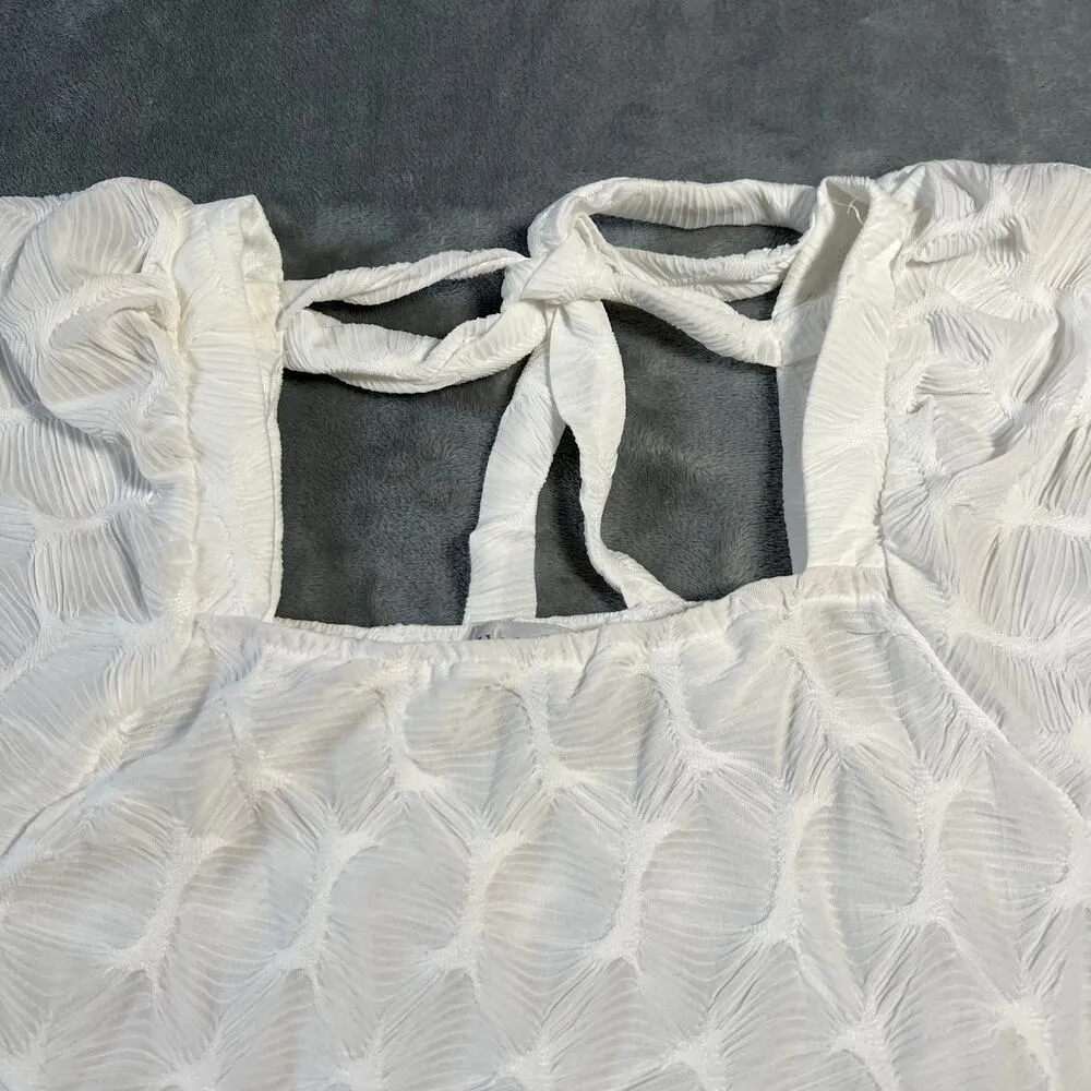 Hayden Puff Sleeve Baby Doll Dress Size Medium Square Neck Fairy Cottagecore - Image 7