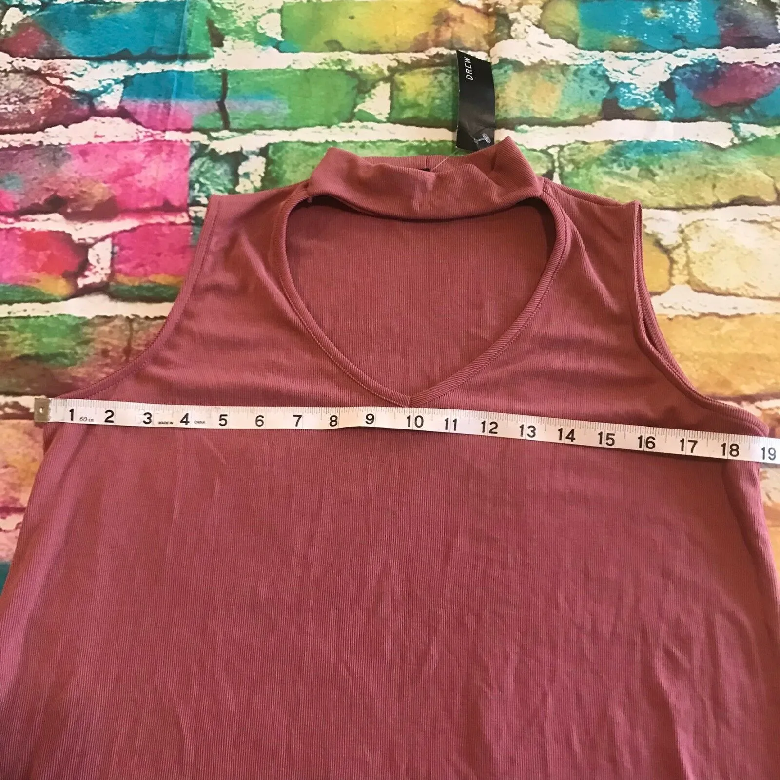 Drew Womens Dress Size Small Marsalla Pink‎ Choker Cut Out Ribbed Knit NEW - Image 6