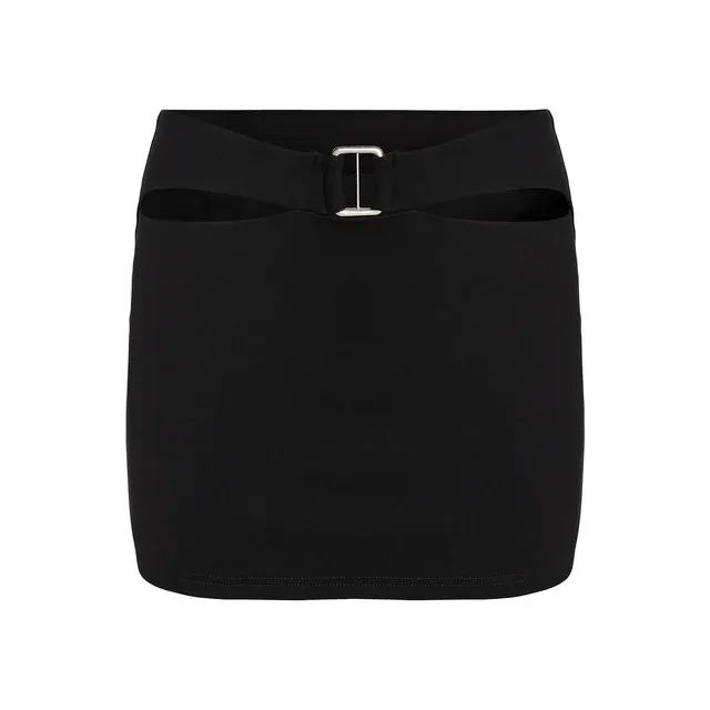 I AM GIA Carmine Mini Skirt Black Size M Y2K Bratzcore Concert Rave Stretchy - Image 2