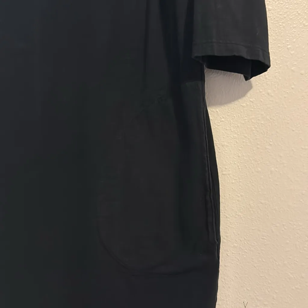 Garnet Hill Bateau Neck Black Cotton Dress 3/4 Sleeves Size 14 - Image 5