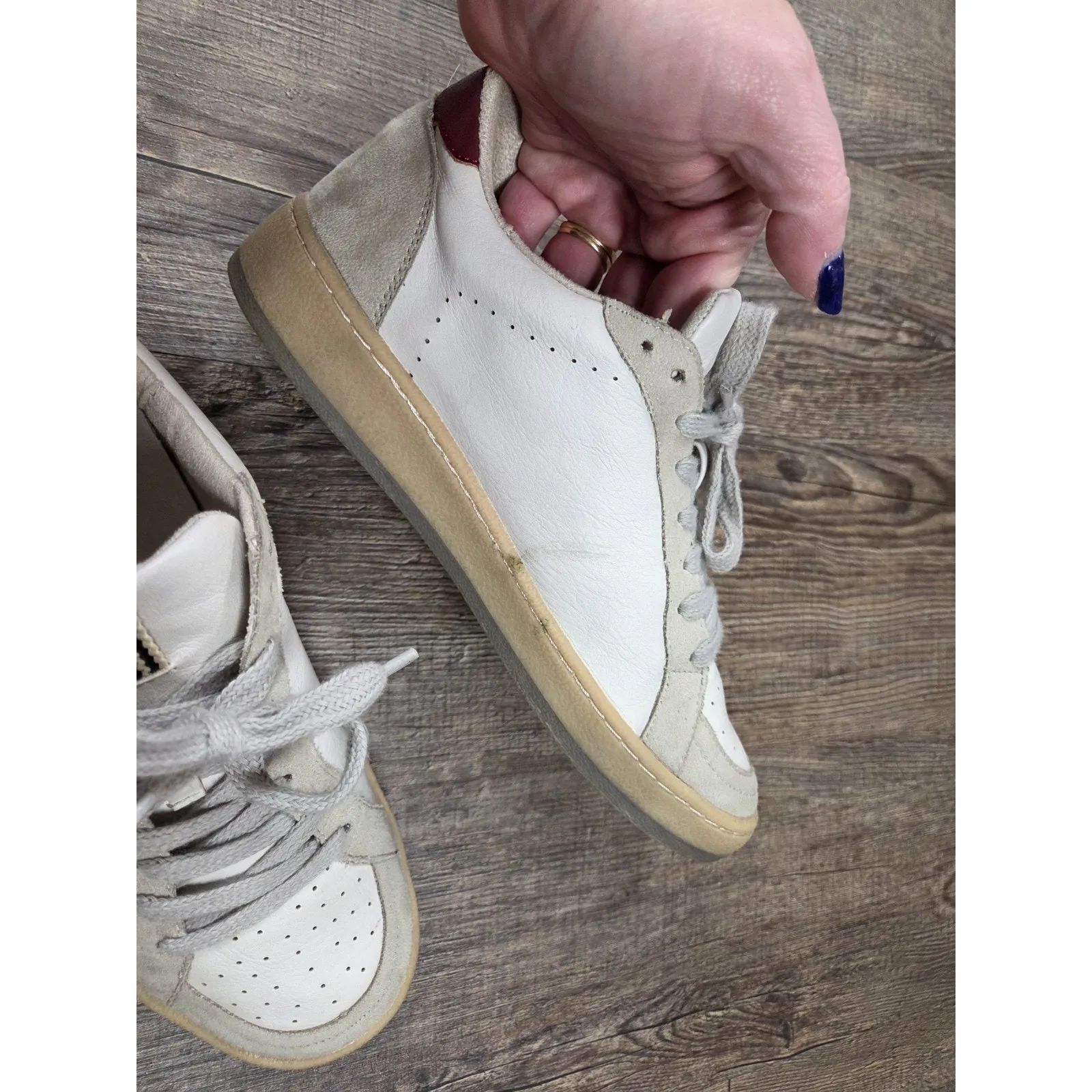 Shu Shop Women’s Salma Leopard Print Lace Up Sneakers Leather Gold Black 7.5 - Image 8