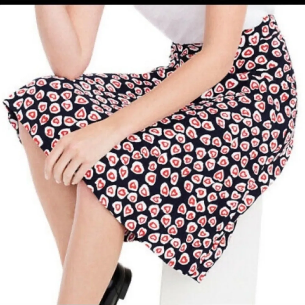 J.Crew Heart Print Crepe Skirt - Image 2