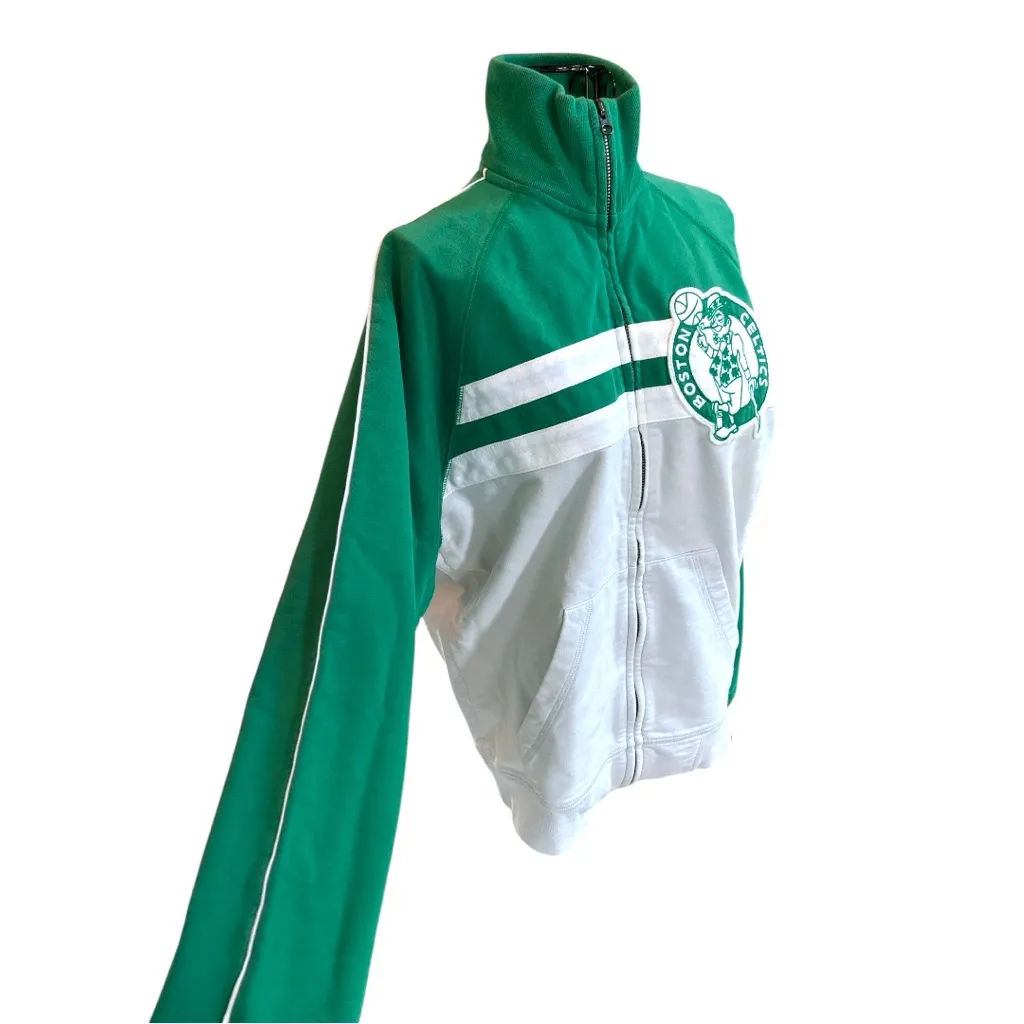'47 Brand Boston Celtics Gameday Track Jacket Kelly Green/White Size S White - Image 4