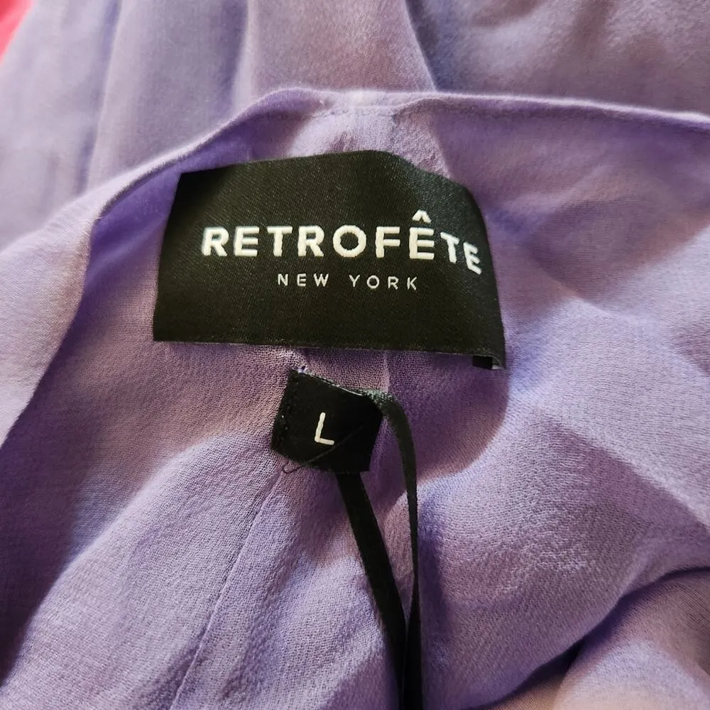 Retrofete Larissa Dress in Dusty Lilac Purple Large Silk NWT Corset Semi Sheer - Image 11